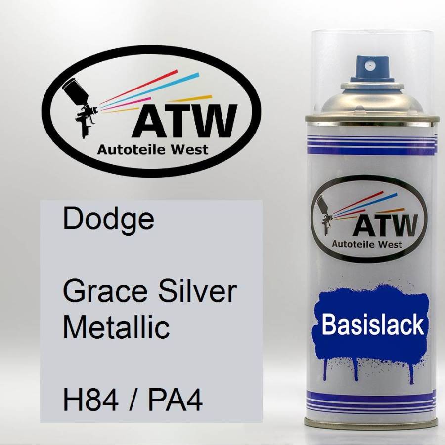 Dodge, Grace Silver Metallic, H84 / PA4: 400ml Sprühdose, von ATW Autoteile West.